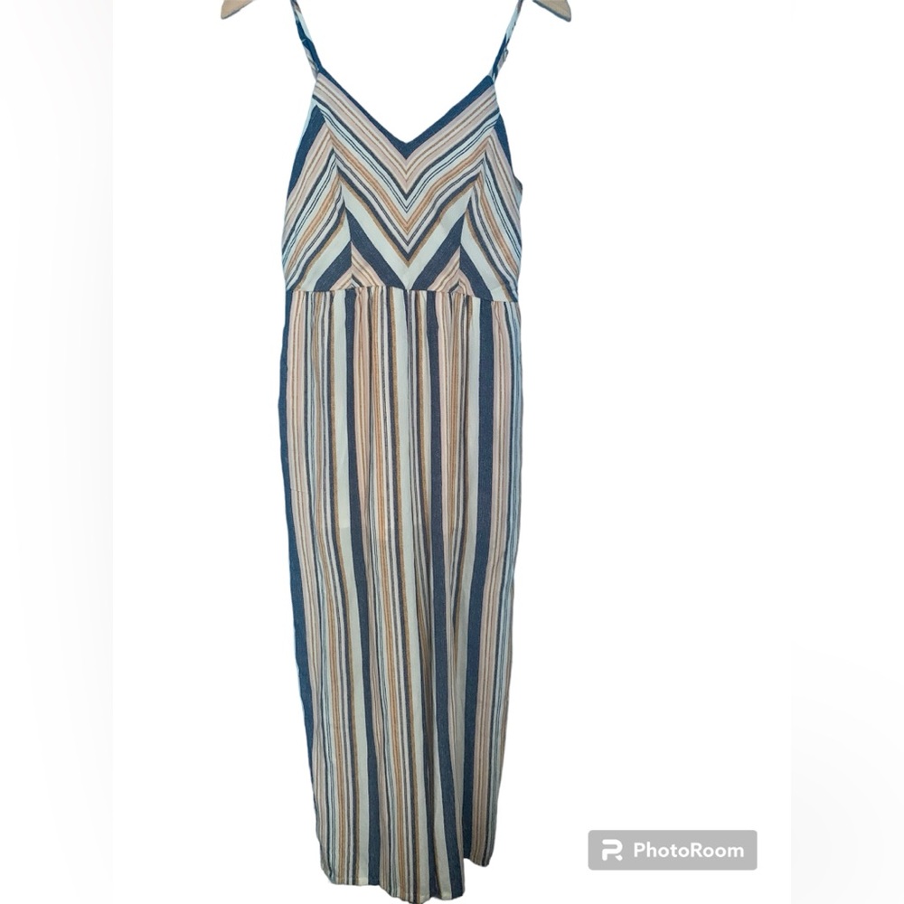 Xhilaration Stripe Jumpsuit Wide Leg Sleeveless Size M